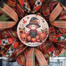 Fall Scarecrow Wreath  Pumpkin Sunflower Door Decor  Autumn Mesh Wreath ... - $64.99