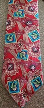 Tabasco Tie ~ Floral/Pepper Design Necktie ~ 3.75&quot; x 58&quot; Long ~ 100% Silk - £11.91 GBP