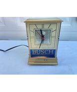 VINTAGE BUSCH BEER LIGHTED MANTEL CLOCK WORKS - $62.36