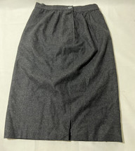 Vintage VALENTINO Boutique Black Wool Skirt 14&quot; X 26&quot; - £31.96 GBP