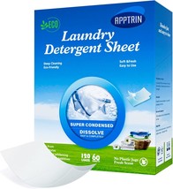 APPTRIN Laundry Detergent Sheets 120 Load,Fresh Scent Travel Laundry She... - £10.36 GBP