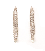 Rhinestone Earring Jacket Dangles For Studs 3 Inches Long - £6.84 GBP