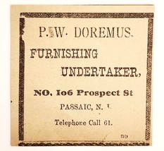 1895 P.W. Doremus Undertaker Victorian Advertisement Passaic New Jersey ... - $369.57 MXN