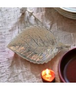 Susan Stocking Leaf Candy Dish Tray Aluminum Trinket Vintage 90s MOD Min... - £21.06 GBP