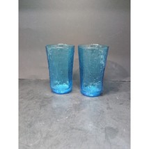 Anchor Hocking Pagoda Laser Blue Glass Tumblers, Bamboo Design, Drinking... - $263.86 MXN