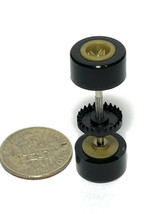 1pc Tomy Turbo Srt Bulldog Ho Slot Car Rear End Axle Gear + Tires + Wheels Gold! - £9.57 GBP