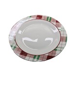 Royal Norfolk Plaid Pattern Ceramic 10 1/2&quot; Dinner Plate Christmas Holly... - $31.07 CAD