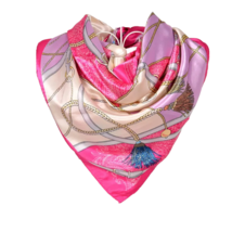 Anyyou Scarf for Women Girly Pink Printed Polyester Silk Big Square Silk... - €15,26 EUR