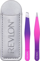 Revlon Mini Tweezer Set To Go, Slant and Point Tip Tweezers, Made with Stainless - £6.84 GBP