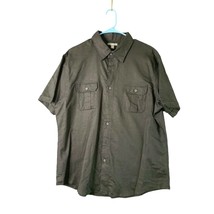 Apt 9 Mens Size XL Black Short SLeeve Button Up Shirt Top Linen Blend - $12.86