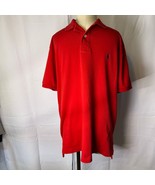 Polo by Ralph Lauren Red Short Sleeve Polo Shirt with Blue Logo Men’s Sz... - $36.44 CAD