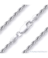 .925 Sterling Silver Rhodium Plated 2.5mm Twist-Rope Link Italian Chain ... - $2,583.52 MXN