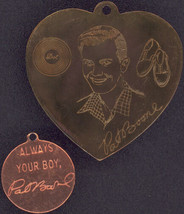 Pair of Large Brass Pat Boone Pendant/Charms - £6.13 GBP