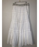 BCBGMAXAZRIA Cotton Skirt w/ Embroidered Waist Size M - White-USED From ... - £29.65 GBP