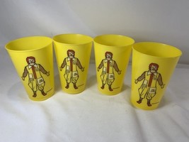 Vintage McDonald&#39;s Yellow Ronald McDonald Plastic Cups, lot of 4 - $13.86