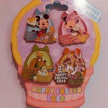 Disney 4 Mini Pin Easter Set With Mickey, Minnie, Pluto, Chip &amp; Dale fro... - $39.59