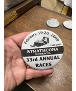 Strathcona MN 33rd annual Snowmobile Races vintage pin 2000 pinback - $576.46 MXN