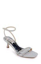 Badgley Mischka Women&#39;s Ultra Kitten Heel Sandal Heeled, Silver, 6 - $77.23