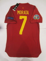 Alvaro Morata Spain 20/21 Euro Match Slim Red Home Soccer Jersey 2020-2021 - £72.38 GBP