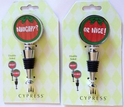 Wine Bottle Top Stopper Cover Decorative Home Naughty Nice Christmas Cypress NEW - £9.29 GBP