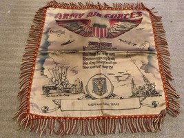 Vintage Satin US Army Air Forces Satin Pillow Souvenir Sheppard Field Texas  - £13.97 GBP