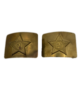 Vtg 1940s WWII Soviet Russian Army Soldier Belt &amp; Buckle Lot of 2 - $47.49