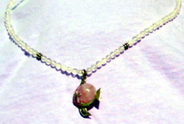 Rose Quartz Ball Set in Sterling Silver Fish Pendant &amp; Beads in a Sweet ... - €21,71 EUR