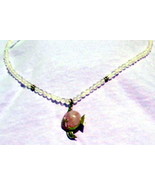 Rose Quartz Ball Set in Sterling Silver Fish Pendant &amp; Beads in a Sweet ... - €21,71 EUR
