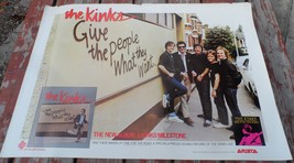 The Kinks Vintage &quot;Give The People What They Want&quot; Arista 34*24 Inch 1981 One Fo - £39.57 GBP