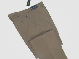 NEW $80 Polo Ralph Lauren Preston Flat Front Chino Pants! 36 x 30  *Faded Brown* - £43.24 GBP