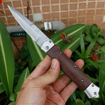 Camping Survival Damascus Folding Pocket Hunting Knife - £37.12 GBP