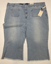 NWT NYDJ Light Wide Leg Cut Off Capri Stretch Jeans Women 28W (Measure 48x23) - $29.61