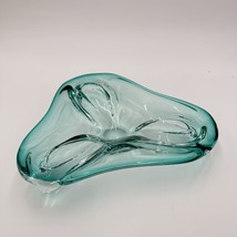 Moebel Murano Dark Aqua Art Glass Bowl Antonio Da Ros Cenedese 1960&#39;s Italy - $76.50