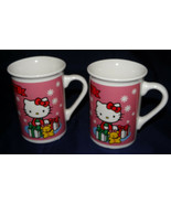 Hello Kitty Mug Lot of 2 Sanrio 1976 2013 Hello Kitty Mugs Cups Holiday - £10.35 GBP