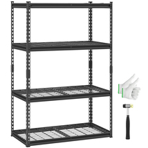 VEVOR Storage Shelving Unit, 4 Tier 2400 lbs,  20" D x 40" W x 60" H, Black - $82.99