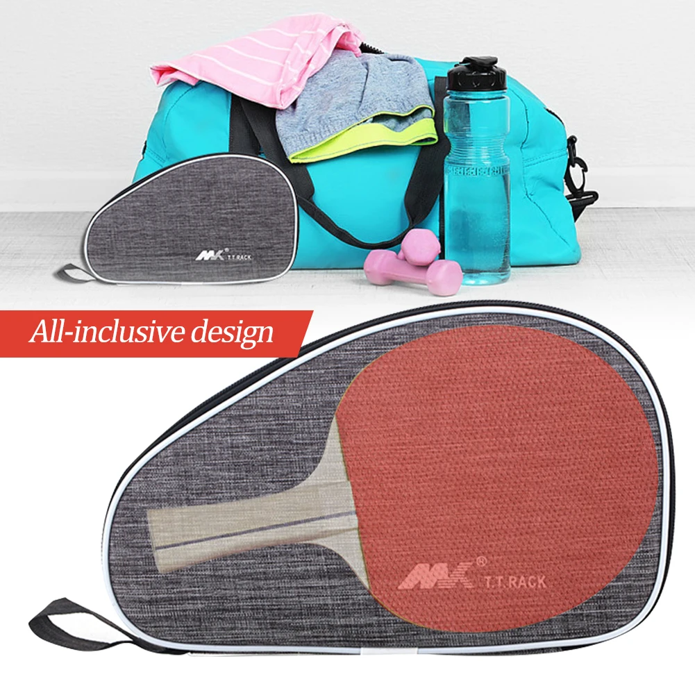 Sporting Waterproof Portable Table Tennis Racket Case Bag For 2 Ping Pong Paddle - £18.48 GBP