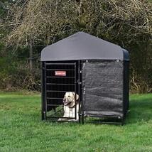 Dog Kennel Outdoor Houses With Roof Heavy Duty Outside Sheds Lucky Dog Metal 4x4 - £265.37 GBP