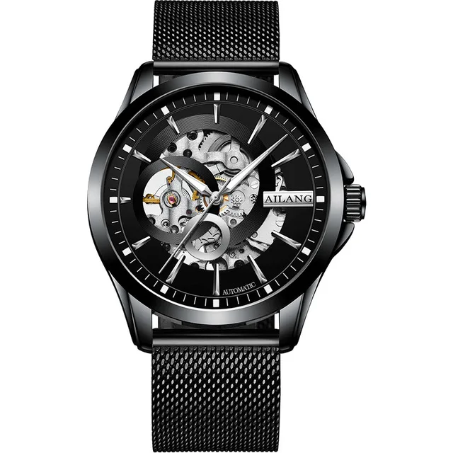 AILANG Fashion Men Automatic Mechanical Watch Skeleton Steam Mens Self Winding W - £116.01 GBP