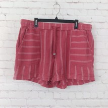 Style &amp; Co Shorts Womens XL Red Striped Linen Blend High Rise Drawstring... - £14.11 GBP