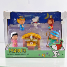 Peanuts Charlie Brown Deluxe Nativity Scene Christmas Figure Play Set Decoration - £25.88 GBP