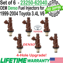 OEM x6 Denso 4-Hole Upgrade Fuel Injectors for 1999-2002 Toyota 4Runner 3.4L V6 - £158.23 GBP