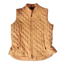 Ariat Womens Sz S/P Quilted Sleeveless Full Zip Vest Orange Western Wear Pockets - £27.40 GBP