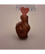 Heart in hand resin clip-on charm - mbarnes productions - Brown &amp; Pink H... - £7.14 GBP