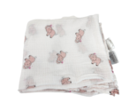 ADEN AND ANAIS SWADDLE MUSLIN COTTON BABY SECURITY BLANKET PINK ELEPHANTS - £29.30 GBP