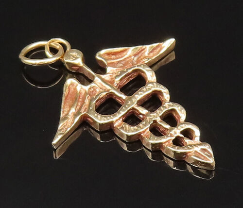 Primary image for 14K GOLD - Vintage Twisted Torch With Hammered Wings Pendant - GP533