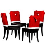 YOUDirect Santa Hat Chair Covers Set of 4 Pieces Santa Clause Hat Chair ... - £11.72 GBP