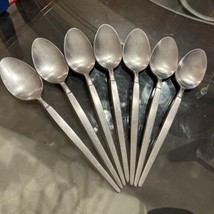 7 SRI Astro Oval Soup Spoons Stanley Roberts Japan Stainless Flatware - $28.45