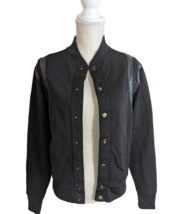 G by Guess Black Snap Front Varsity Boyfriend Jacket Sz XS - $14.84