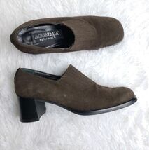 Aquatalia By Marvin K. Brown Suede Block Heels Size 8.5 Vibram Grunge Italy - $9.90