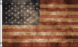 American US Flag Tea Stained- 3x5 Feet United States Primitive Vintage USA Aged  - £11.00 GBP
